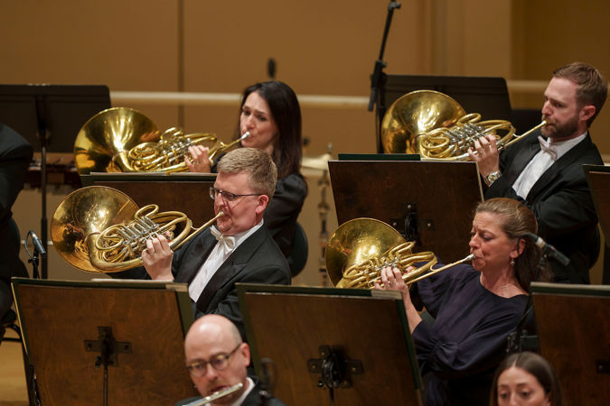 horn section playing