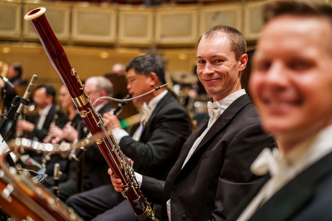 bassoonist smiling