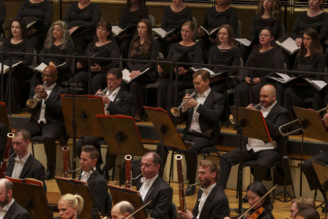 the CSO trumpet section performing
