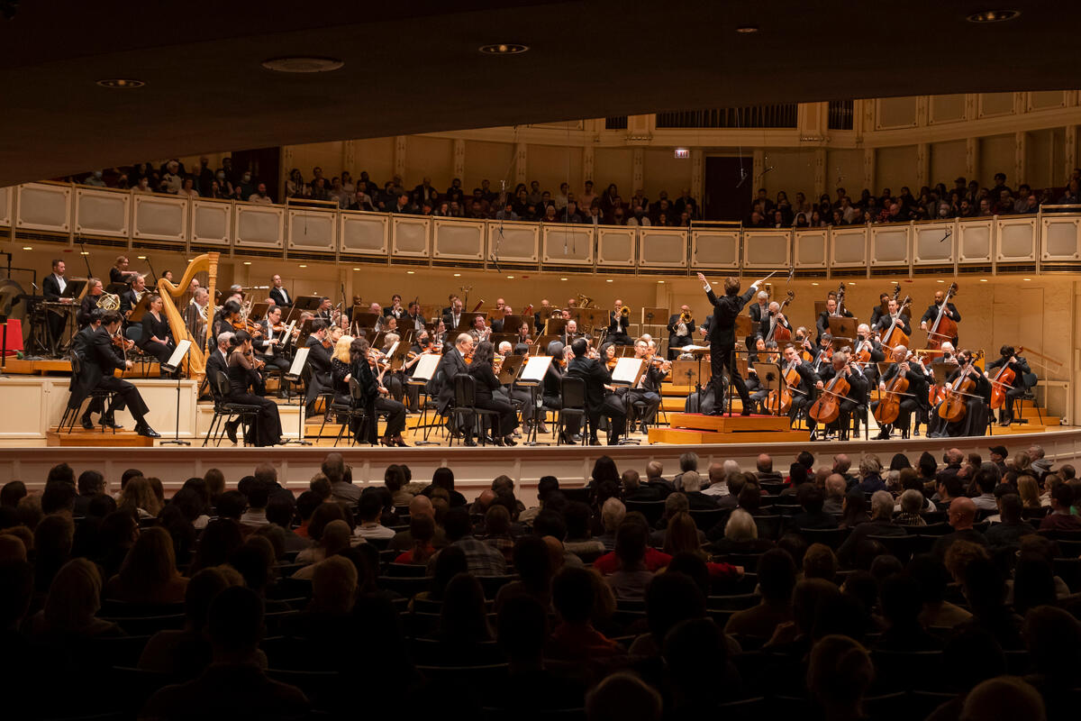 Orchestra in front of audience