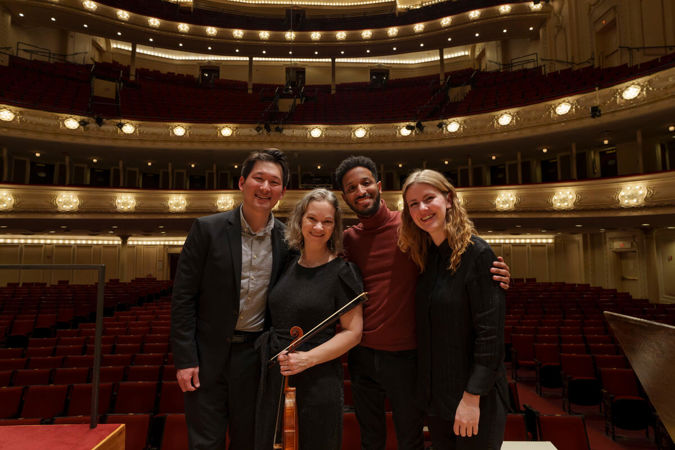 Hilary Hahn and three young conductors