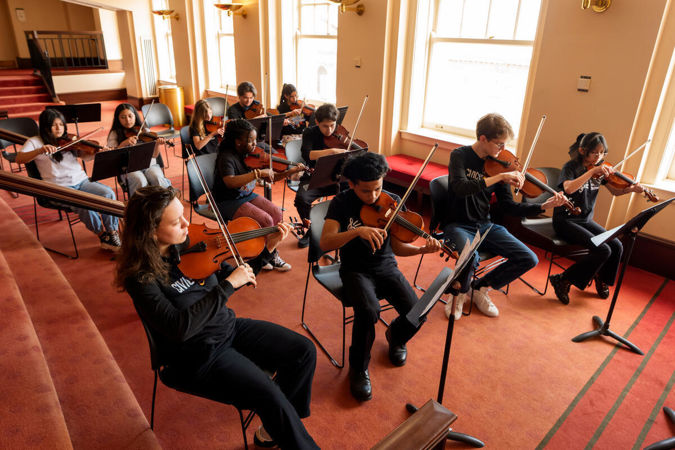 Civic violas with students