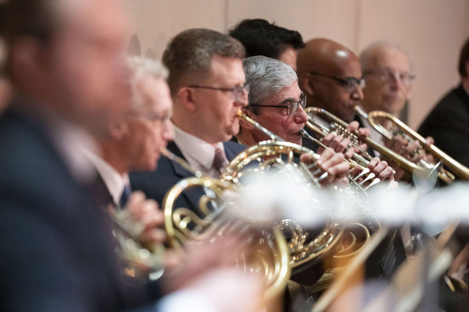 the CSO horn section playing