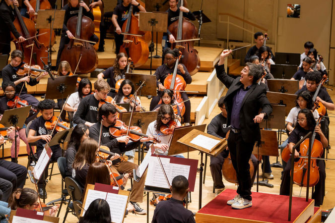 Conductor Ryan Tani at CYMF rehearsal