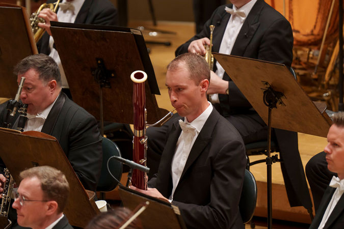 bassoonist playing