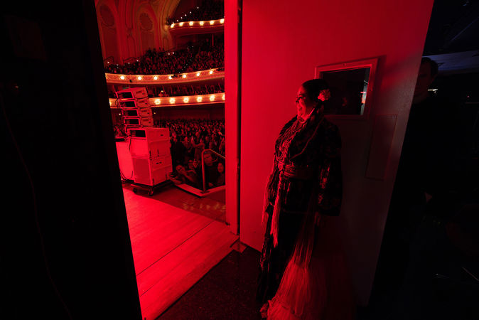 Downs smiling backstage