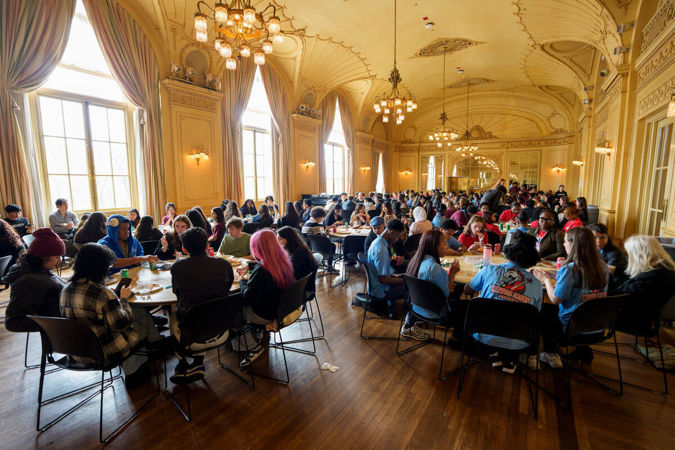 Students in Grainger Ballroom