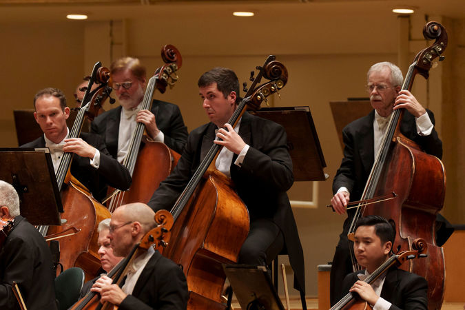 Bass section playing