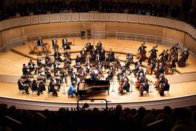 full orchestra on stage