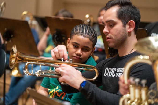 trumpet players