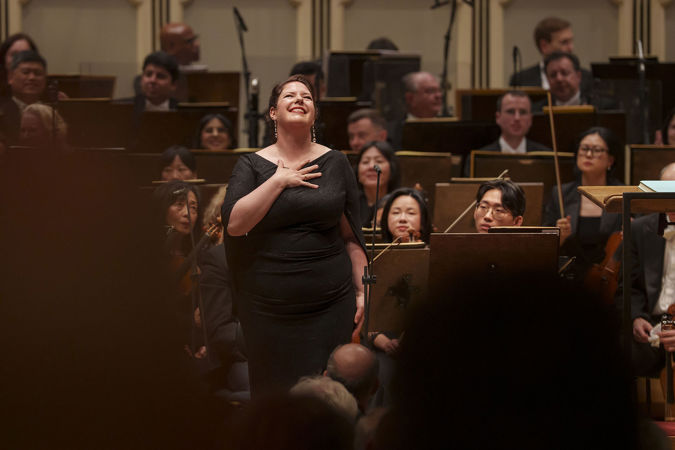 A bow shot of contralto soloist Wiebke Lehmkuhl