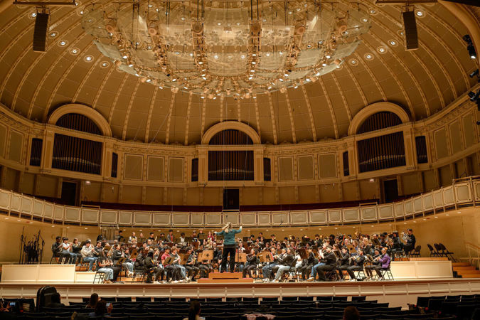 Conductor Erica Neidlinger and CYMF ensemble