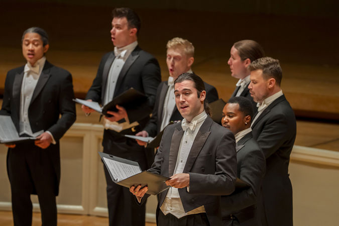 the members of Chanticleer perform
